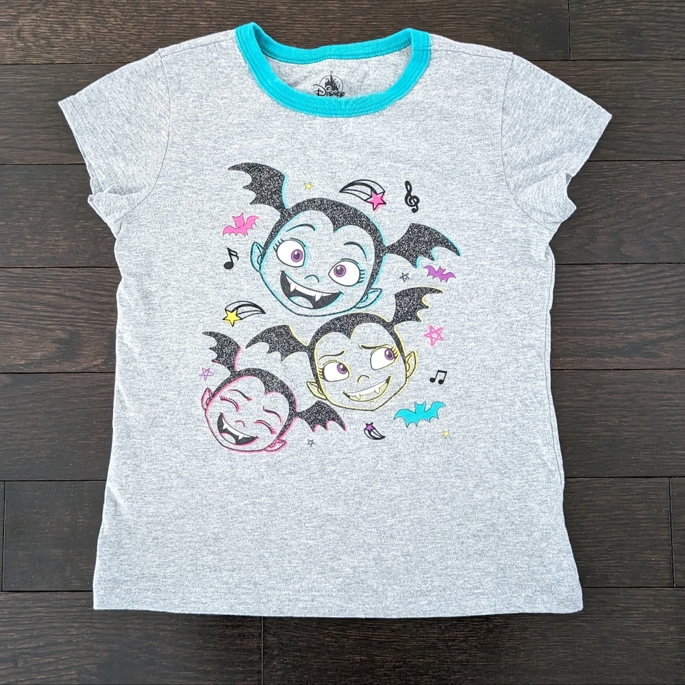 sz:M (7/8) LIKE NEW Vampirina girls T-shirt, Disney Junior, gray